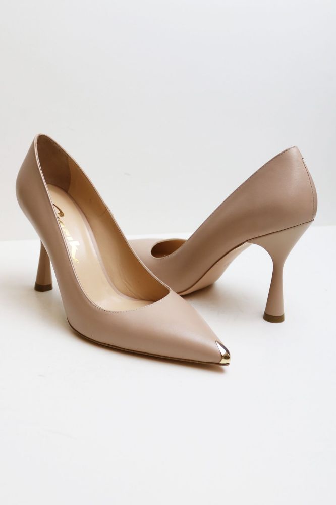 Kadeh Topuk Burnu Galvanizli Stiletto  NUDE D1327NUDE resmi