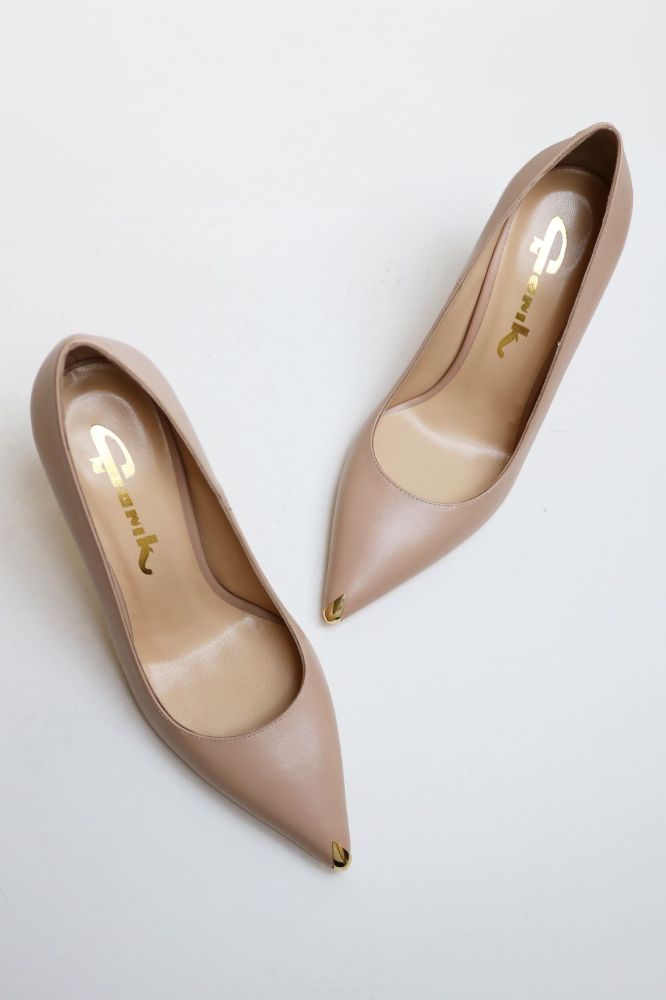 Kadeh Topuk Burnu Galvanizli Stiletto  NUDE D1327NUDE resmi
