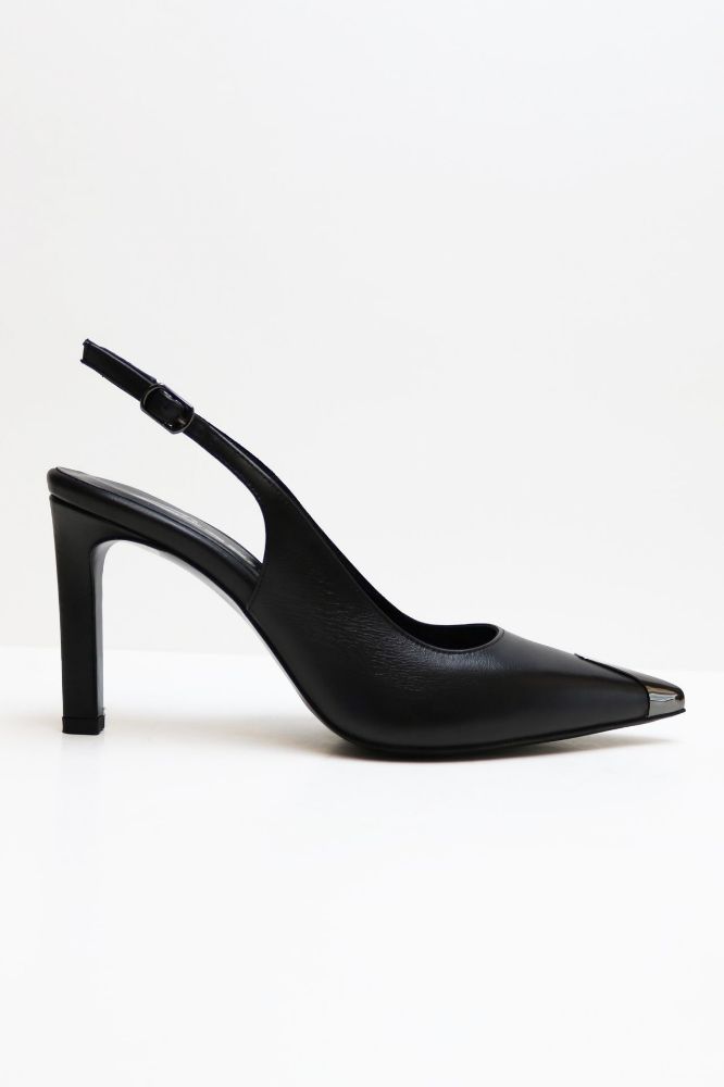 Burnu Galvanizli Arkası Açık Stiletto  SIYAH D791952SIYAH resmi