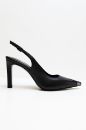 Burnu Galvanizli Arkası Açık Stiletto  SIYAH D791952SIYAH