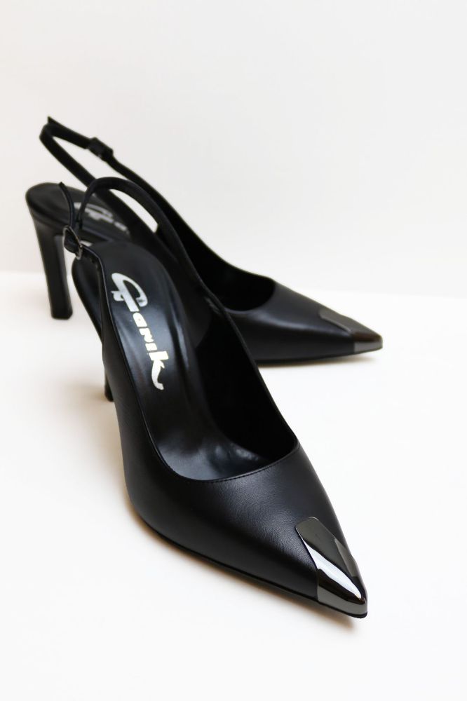 Burnu Galvanizli Arkası Açık Stiletto  SIYAH D791952SIYAH resmi
