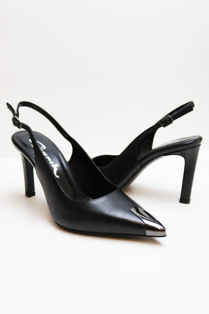 Burnu Galvanizli Arkası Açık Stiletto  SIYAH D791952SIYAH resmi