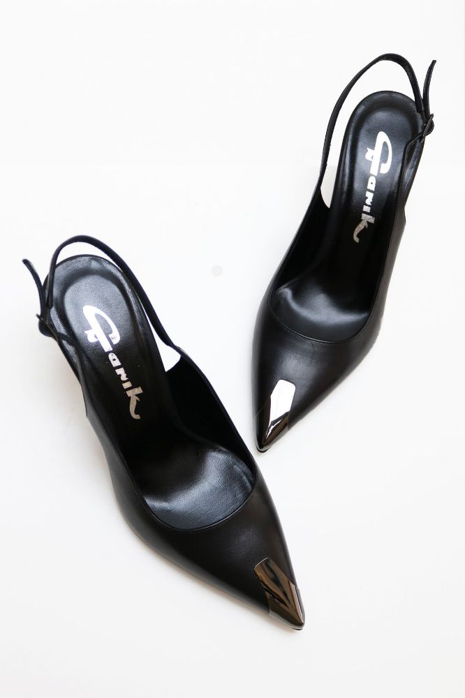 Burnu Galvanizli Arkası Açık Stiletto  SIYAH D791952SIYAH resmi