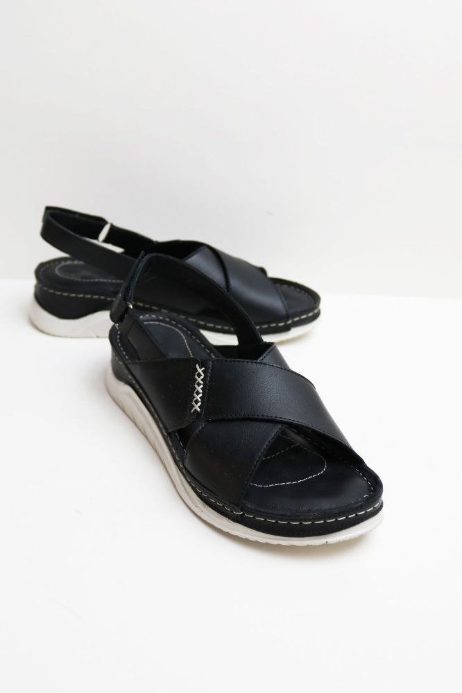 Çarpraz Bantlı Günlük Ortopedik Sandalet  SIYAH N056107SIYAH resmi