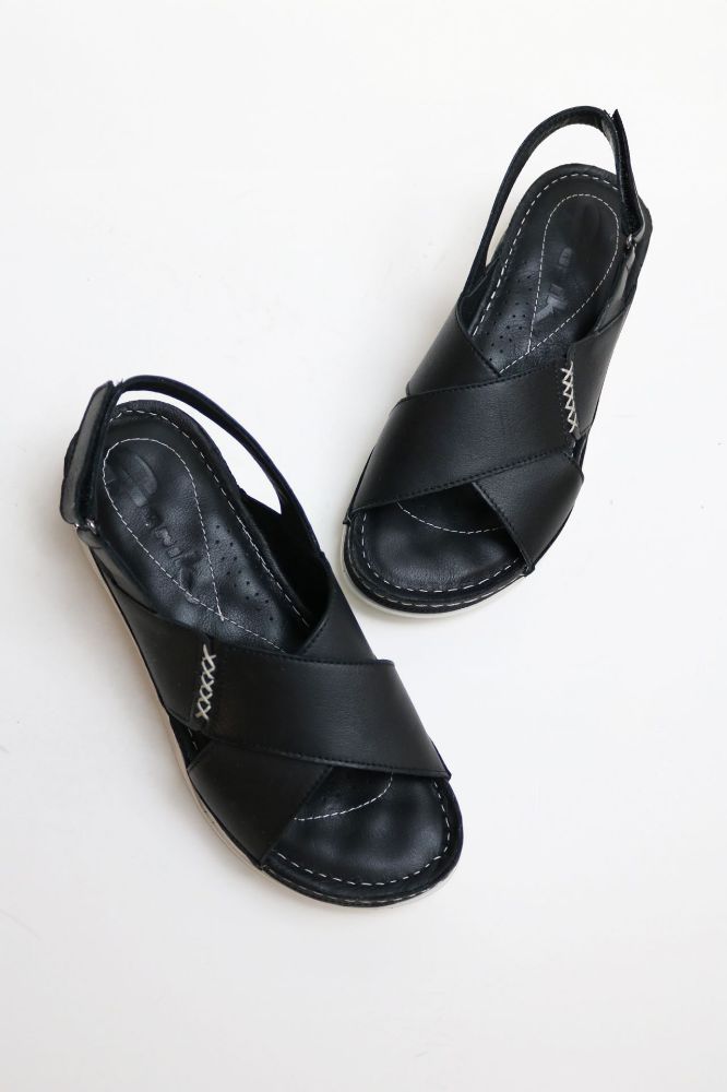 Çarpraz Bantlı Günlük Ortopedik Sandalet  SIYAH N056107SIYAH resmi