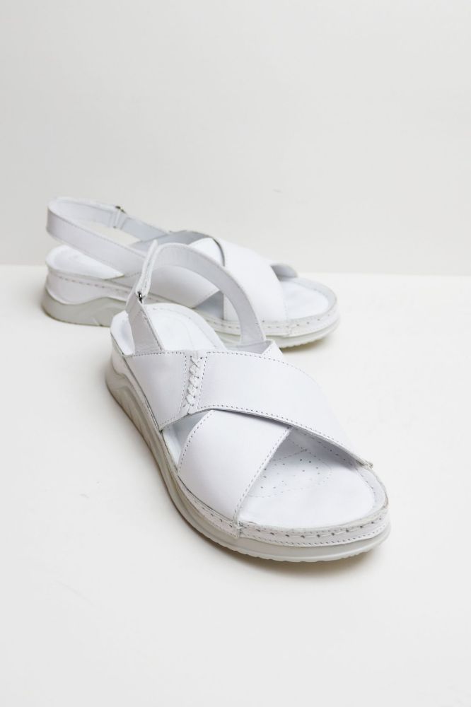 Çarpraz Bantlı Günlük Ortopedik Sandalet  BEYAZ N056107BEYAZ resmi