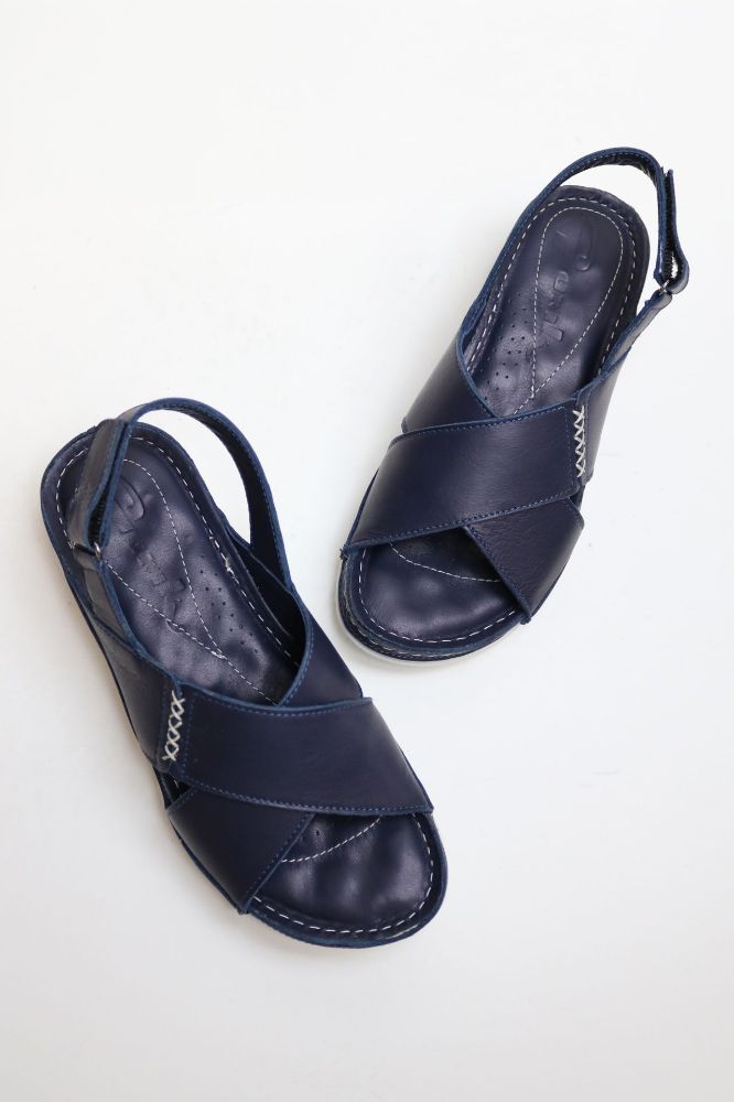 Çarpraz Bantlı Günlük Ortopedik Sandalet  LACIVERT N056107LACIVERT resmi