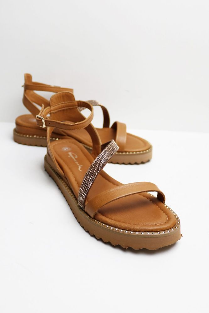 Taşlı Tek Bantlı Sandalet  TABA W672TABA resmi