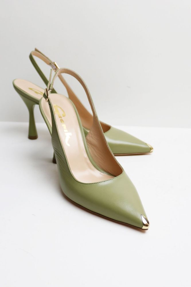 Burnu Galvanizli Arkası Açık Stiletto  AVOKADO YESILI D791952AVOKADO YESILI resmi
