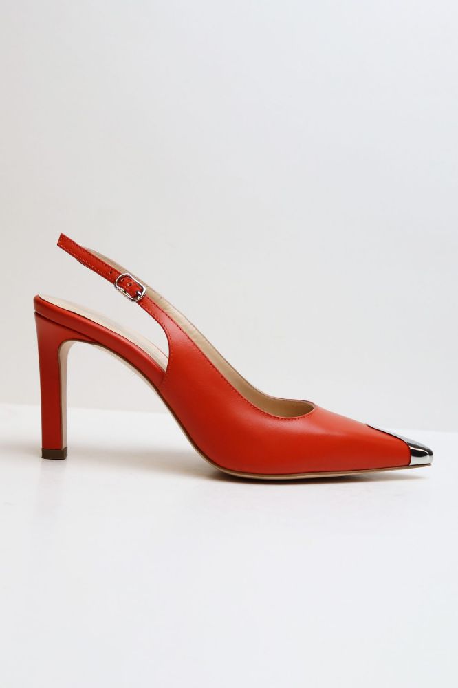 Burnu Galvanizli Arkası Açık Stiletto  MERCAN D791952MERCAN resmi