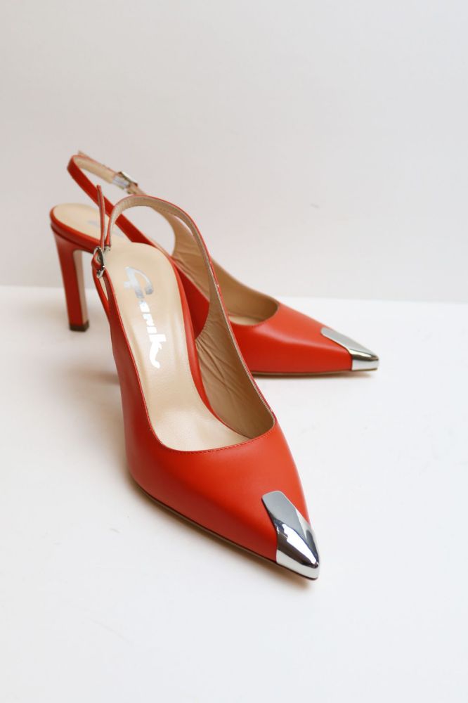 Burnu Galvanizli Arkası Açık Stiletto  MERCAN D791952MERCAN resmi