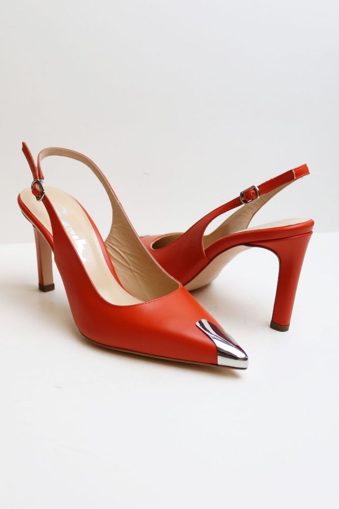 Burnu Galvanizli Arkası Açık Stiletto  MERCAN D791952MERCAN resmi