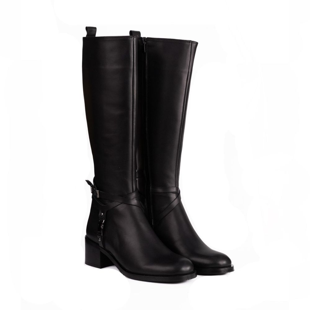 Binici 5 Cm Topuk Yüksekliğinde Şık Çizme  SİYAH W25-1311-1SİYAH resmi